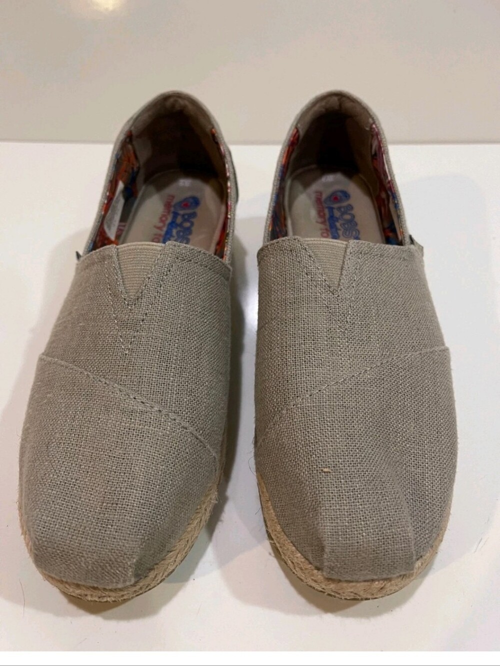 Bobs from Skechers Women's Taupe Espadrille Wedge Slip On Shoes Size 7.5 - Picture 16 of 16